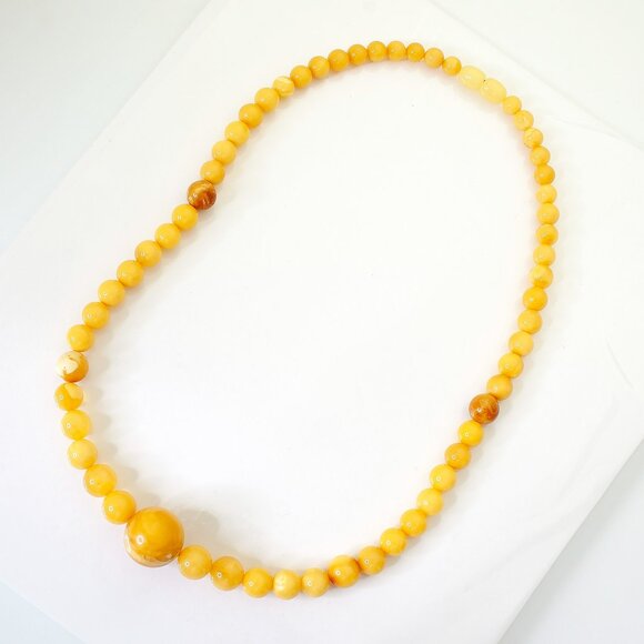 100% NATURAL Handmade Butterscotch Amber Necklace, Real Amber Bead Jewelry - Picture 1 of 6